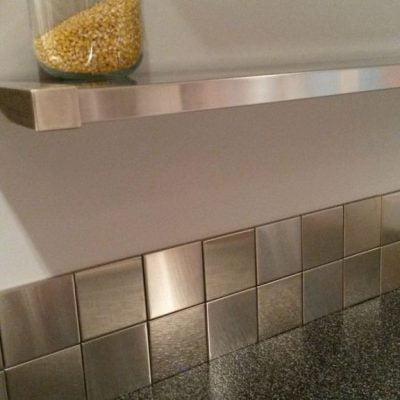 Square Stainless Steel Backsplash And Open Kitchen Shelf More Modern Ideas At Www.stainlesssteeltile.com .jpg